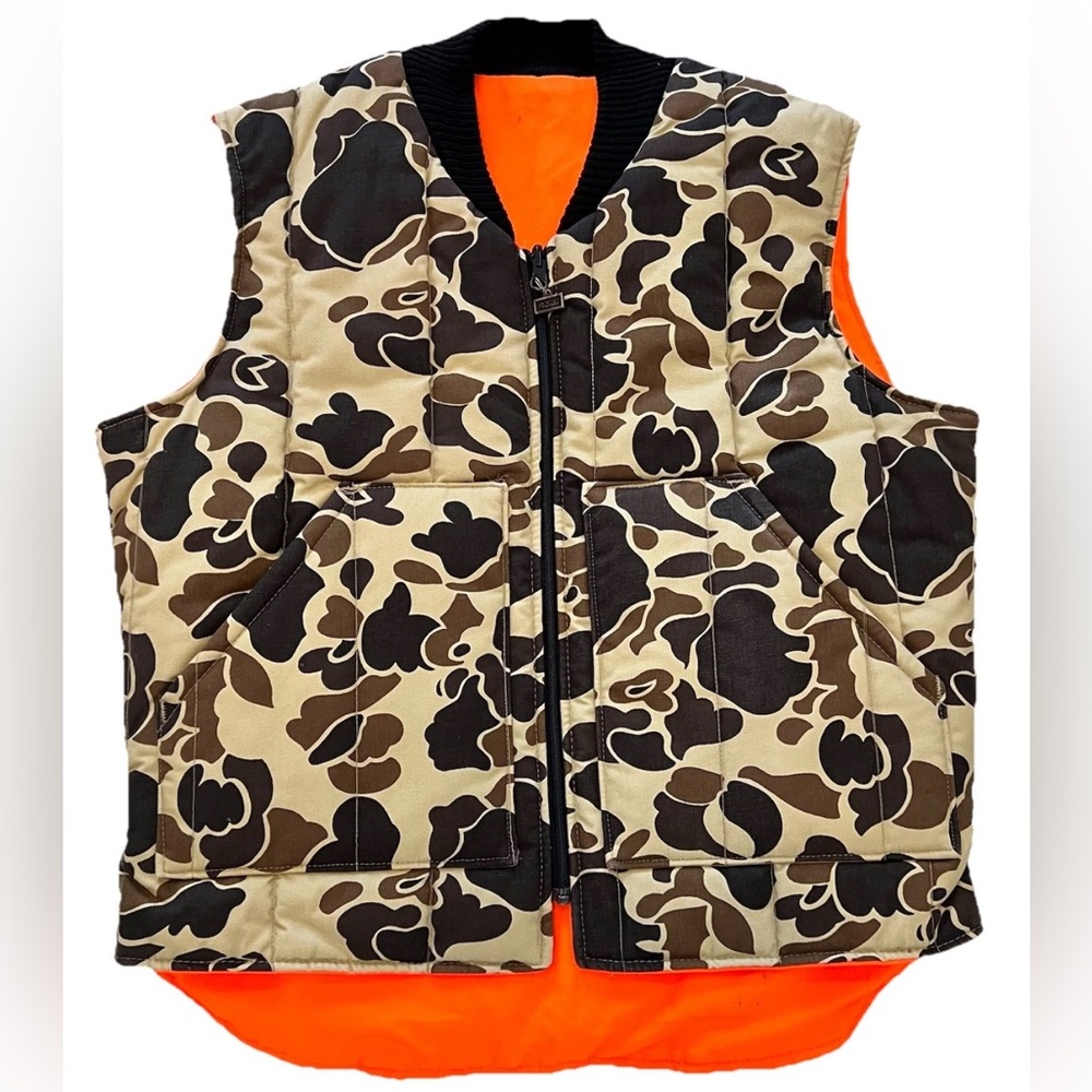 Vintage Walls Insulated Blizzard-Pruf Duck Camo Vest Mens L Reversible Hunting